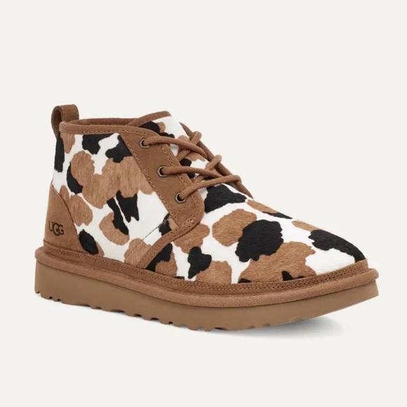 Men’s UGG Neumel Cow Print Slippers Chukka Boots - Picture 10 of 12